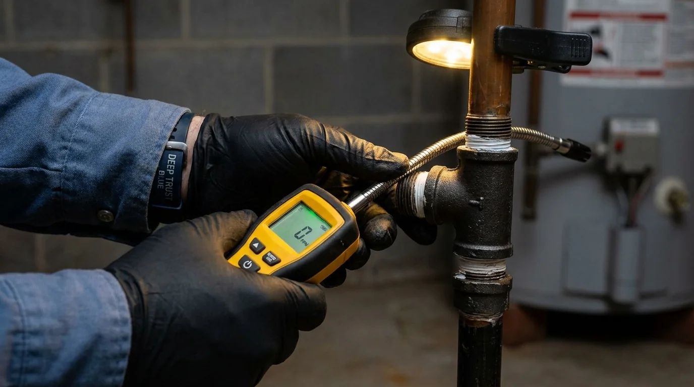 Gas leak detection with electronic sniffer by Johns Plumbing LLC in Far Rockaway